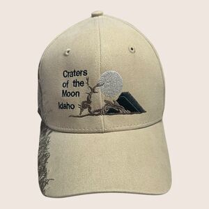 🌝 VTG CRATERS OF THE MOON IDAHO HUNTING MOTIF BUCK DEER BASEBALL CAP OSFM